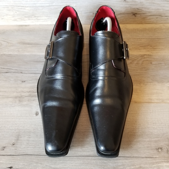 Zota Leather Monk Strap Pointed Square Toe Dress Shoes main image 2